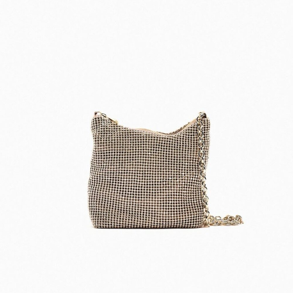 Zara - Gold metallic crossbody purse